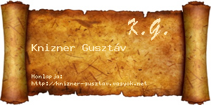 Knizner Gusztáv névjegykártya